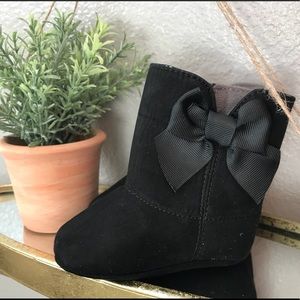 GIRL SUEDE BOW BOOTS FOR INFANTS BLACK/DRESS BOOTS